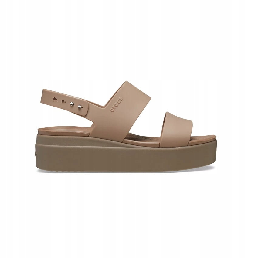 Crocs Dámské sandály Brooklyn Low Wedge Latte Mushroom 39-40