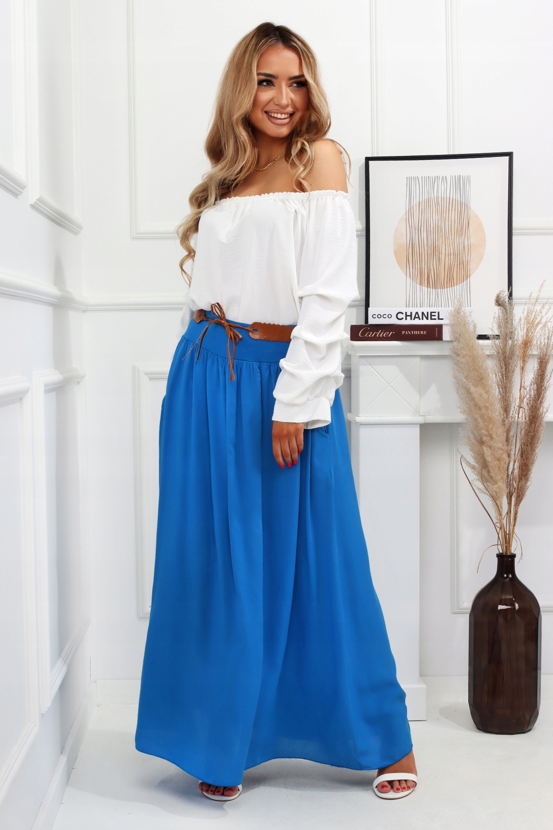 SPÓDNICA DAMSKA SPÓDNICZKA DŁUGA MAX LATO KOBIECA MODNA ZWIEWNA BOHO KOLORY Zapięcie brak