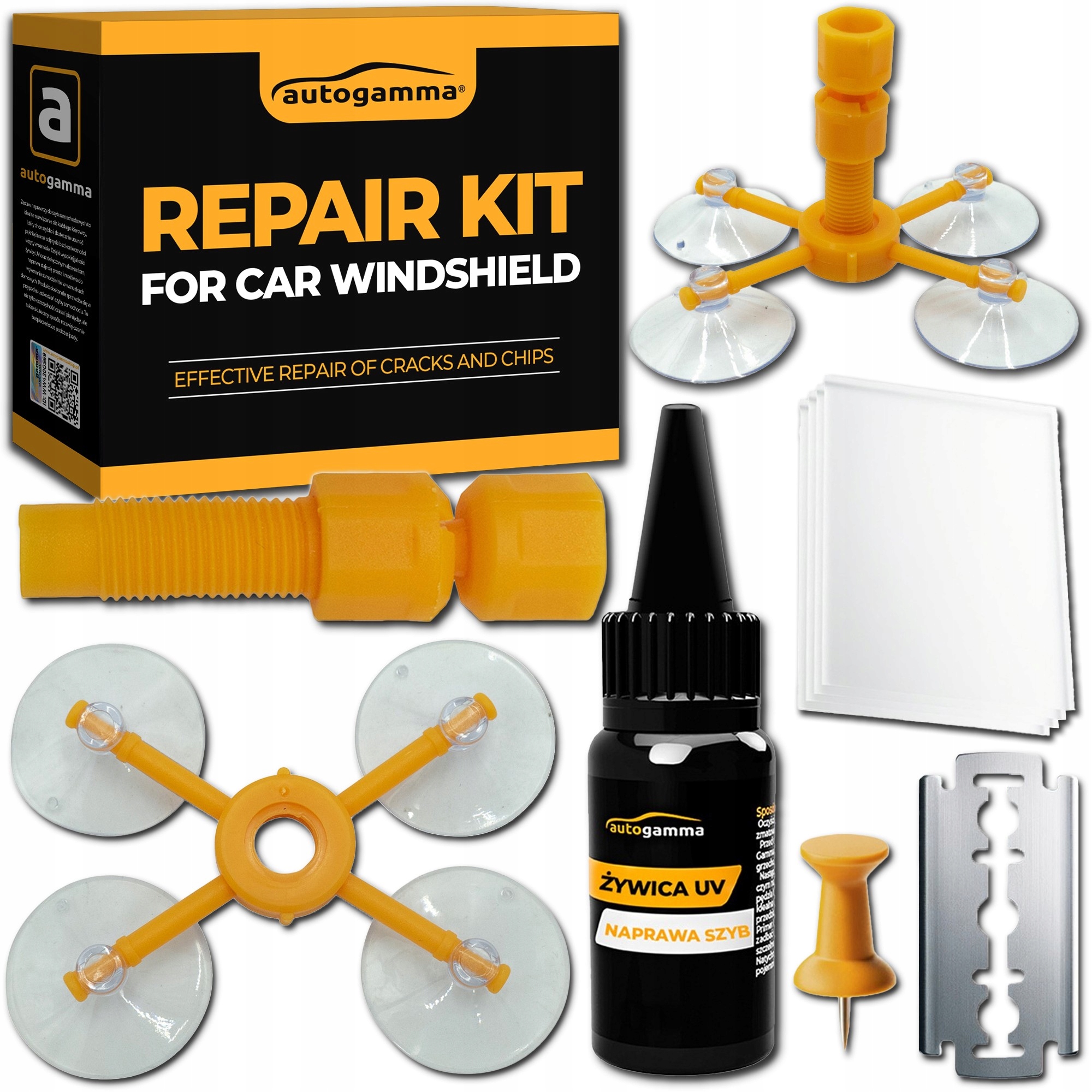 Zestaw naprawczy szyby samochodowej Klej żywica akryl do napraw Uv
