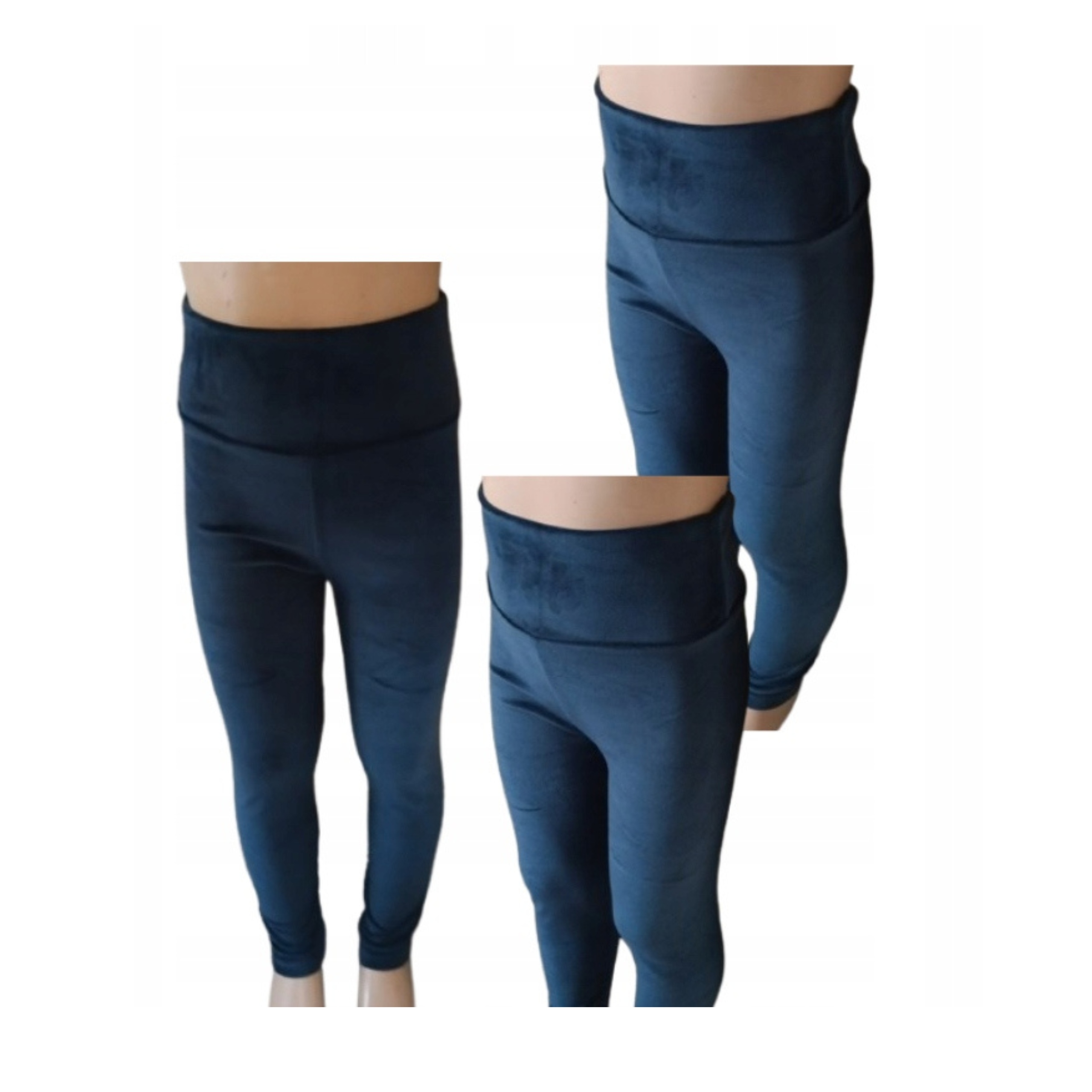 Legginsy welurowe Dziewczynka wysoki stan