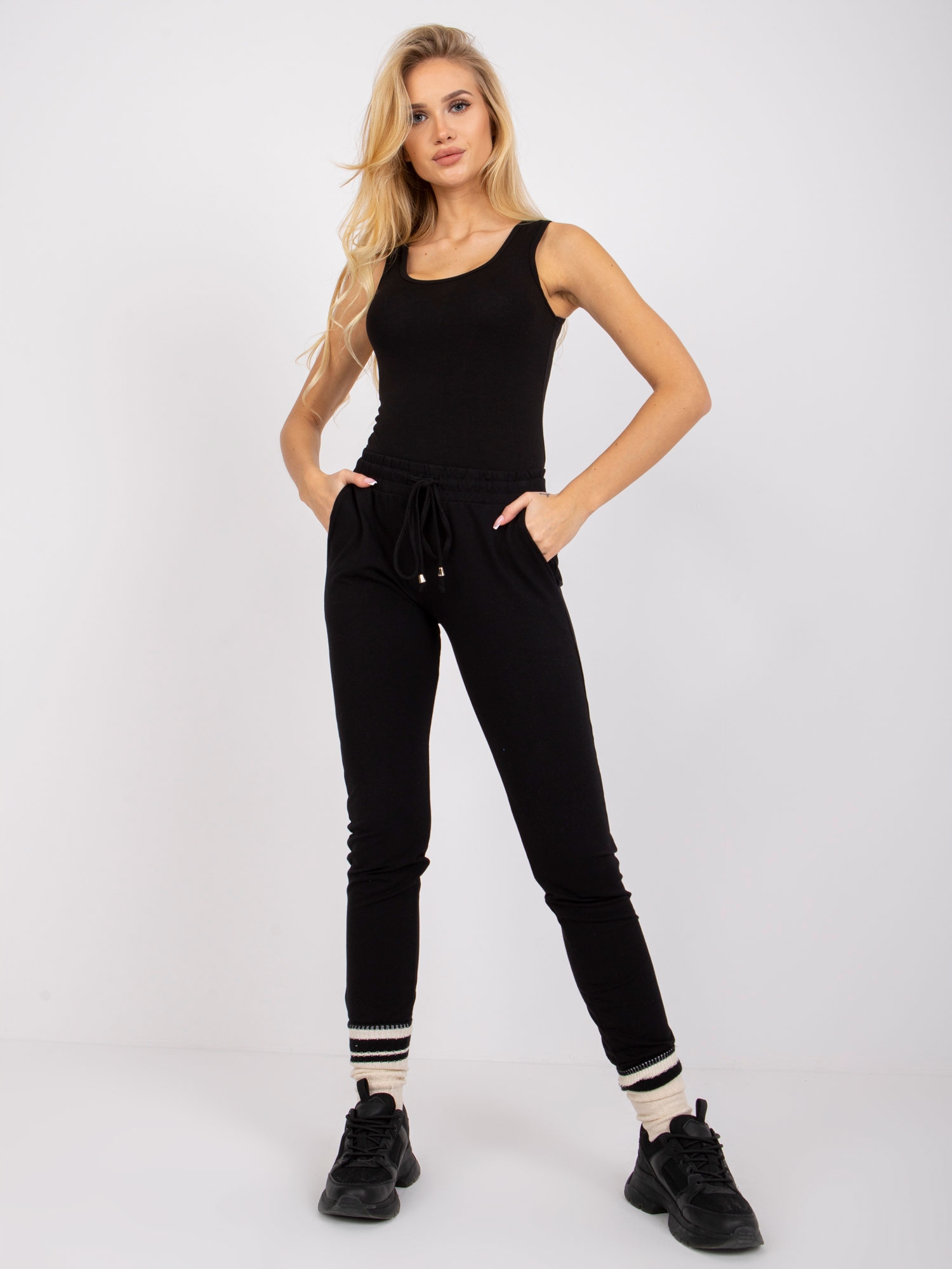 Bawełniane SPODNIE DRESOWE damskie DRESY - XL Marka Basic Feel Good