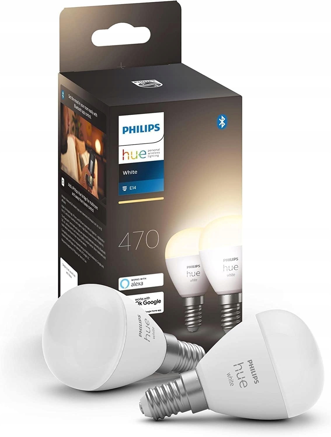 Led žárovka Philips Hue White E14 2700K 470 lm teplá bílá 2 kusy