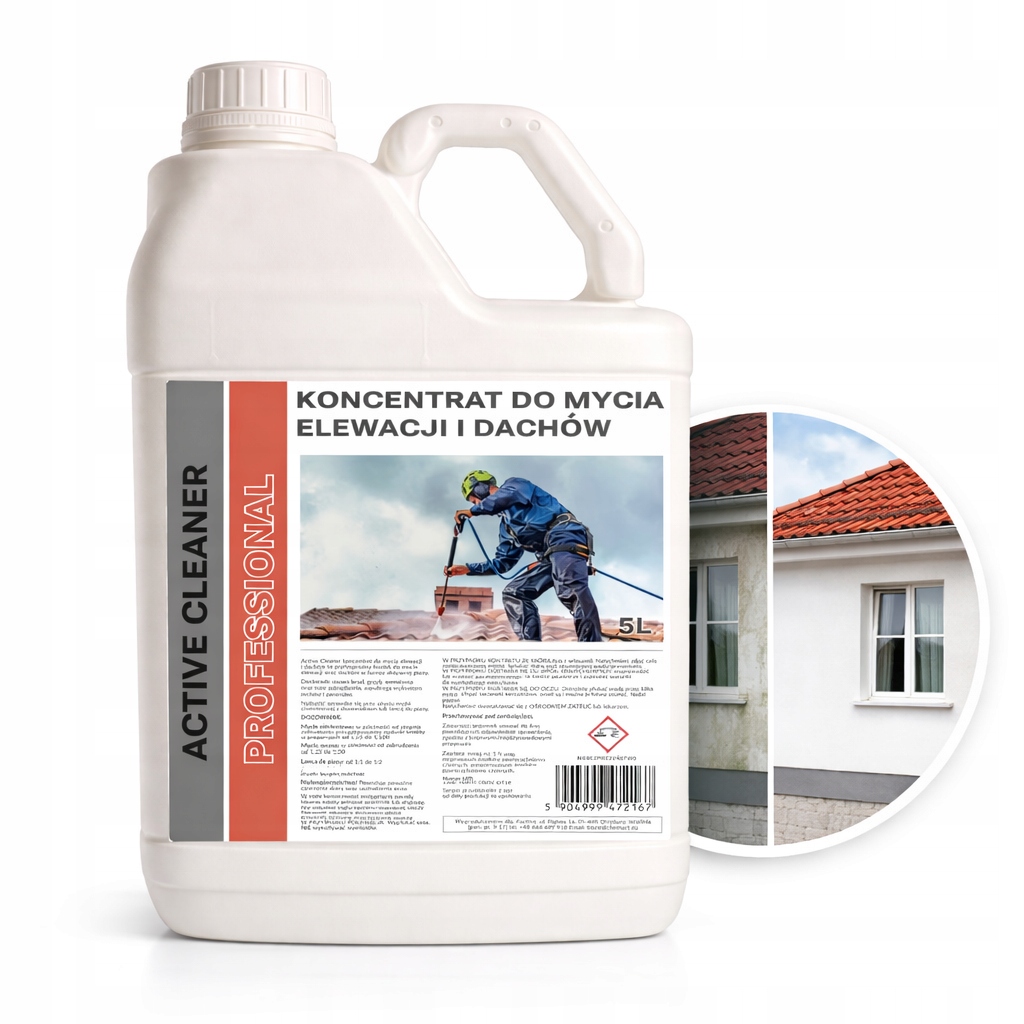 Čisticí prostředek na fasády 5 l – odstraňuje zelený nános, mech, plísně