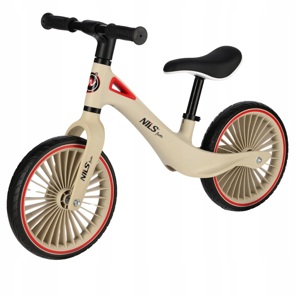 Rowerek Biegowy Dla Dzieci Do Nauki Jazdy Beżowy Koła 12" Nils
