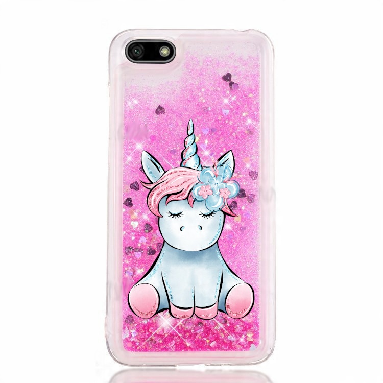 

etui płynny brokat wzory do Huawei Y5 2018 szkło