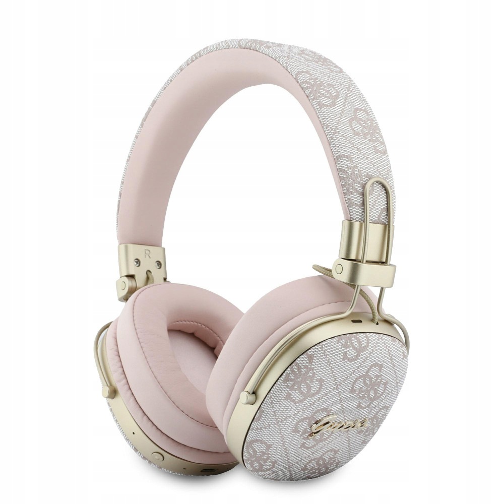 Bezdrátová sluchátka do uší Guess Bluetooth Enc Metal 4G růžová