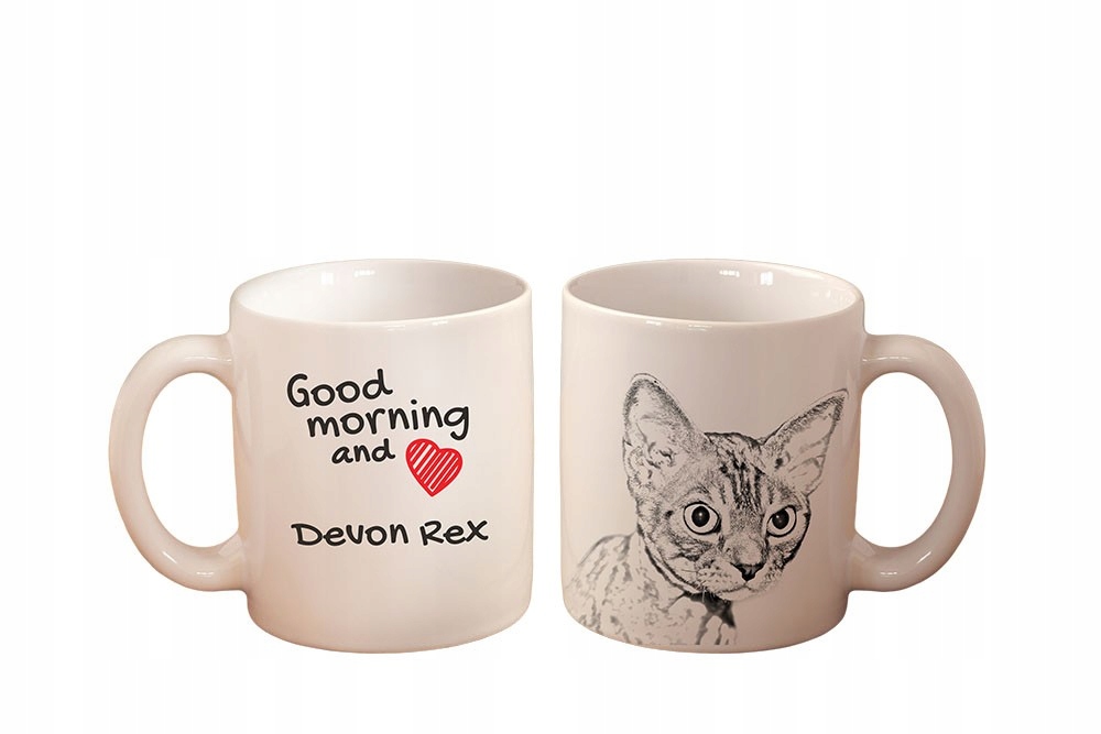 

Kot Devon rex Kubek ceramiczny z nadrukiem