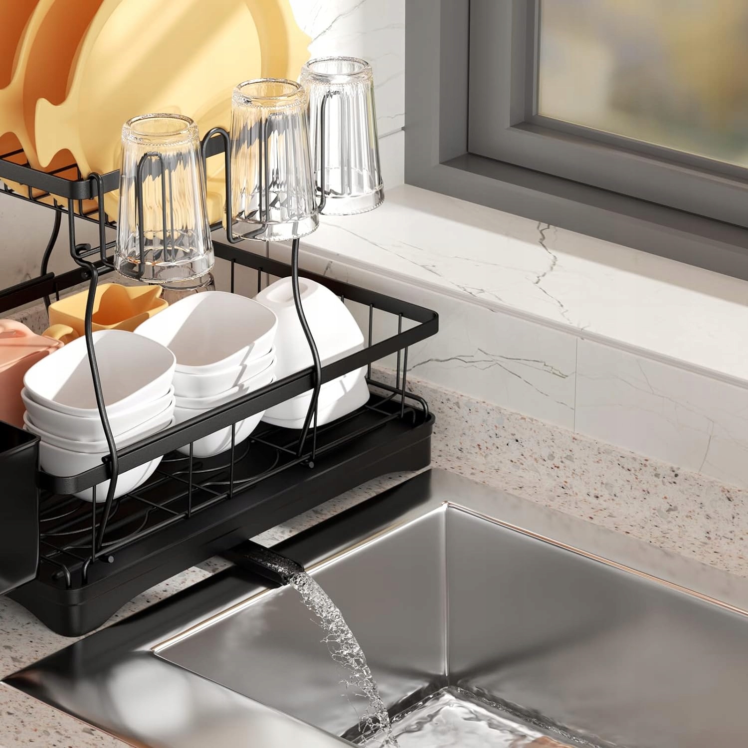 SUSZARKA DO NACZYŃ DWUPOZIOMOWA STOJĄCA OCIEKACZ CZARNA Rodzaj ociekacz (suszarka)