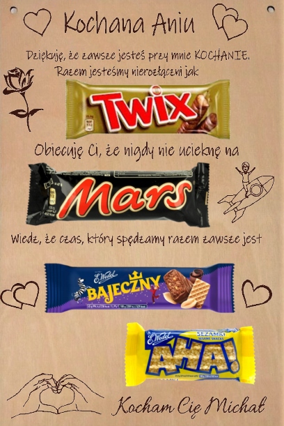 Édesség tábla feleség lány ajándék