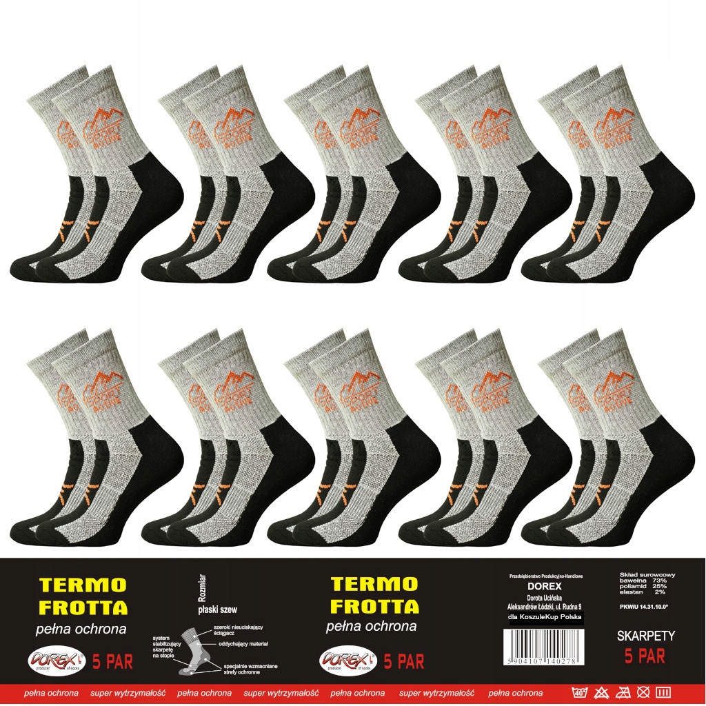 

Polskie Skarpety Thermo Frotte bezuciskowe Zimowe