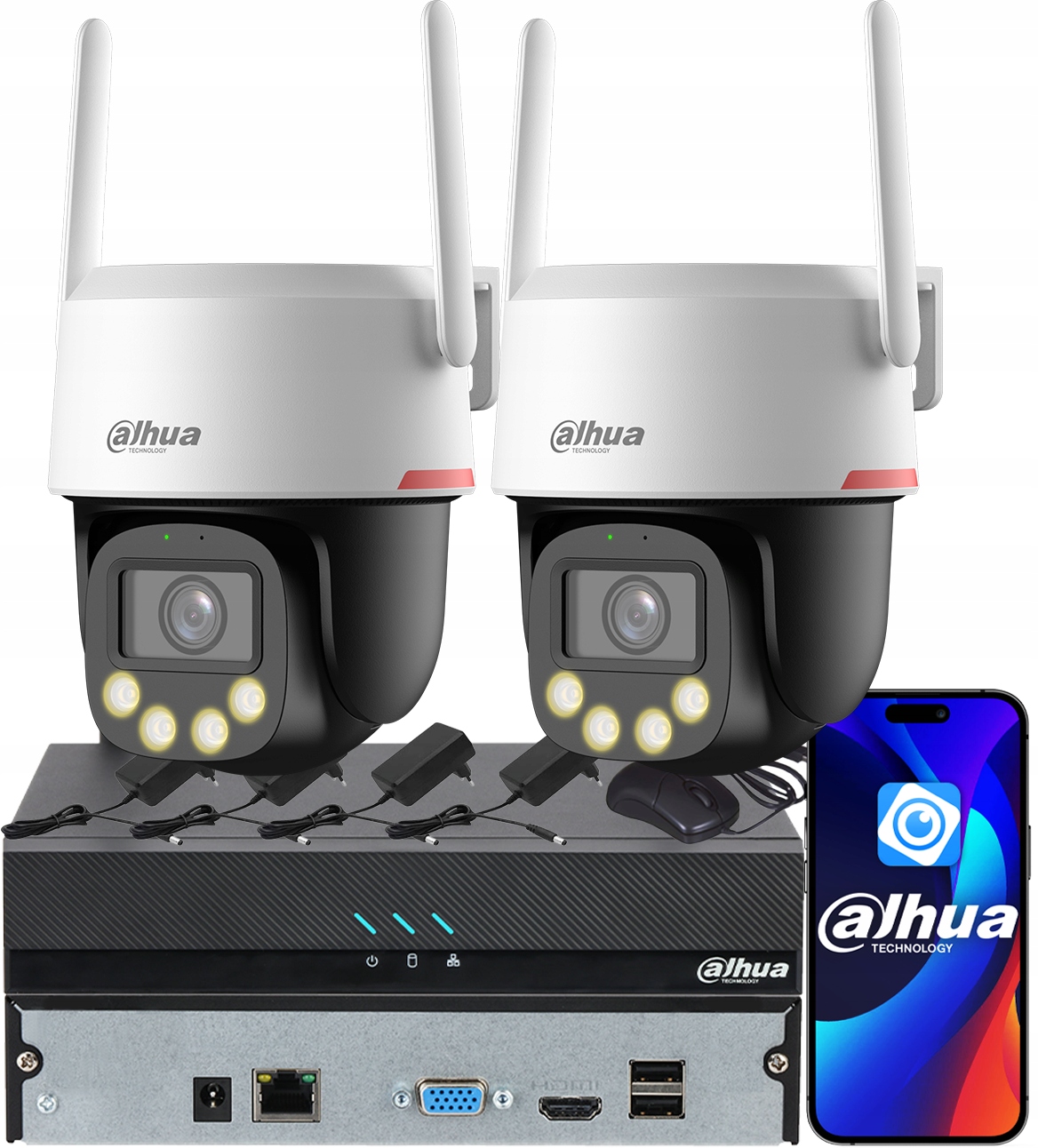 Monitorování 2x WiFi kamera 5MPx P5F-PV-PRO WizColor Venkovní Led Ai Dahua