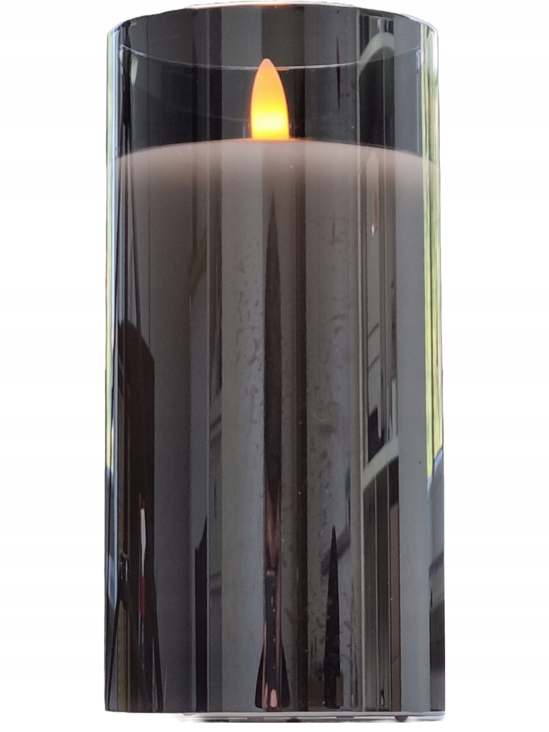 SZKLANA ŚWIECA LED ŚWIECZKA DYMIONE SZKŁO NA BATERIE SZKLANA ŚWIECZKA