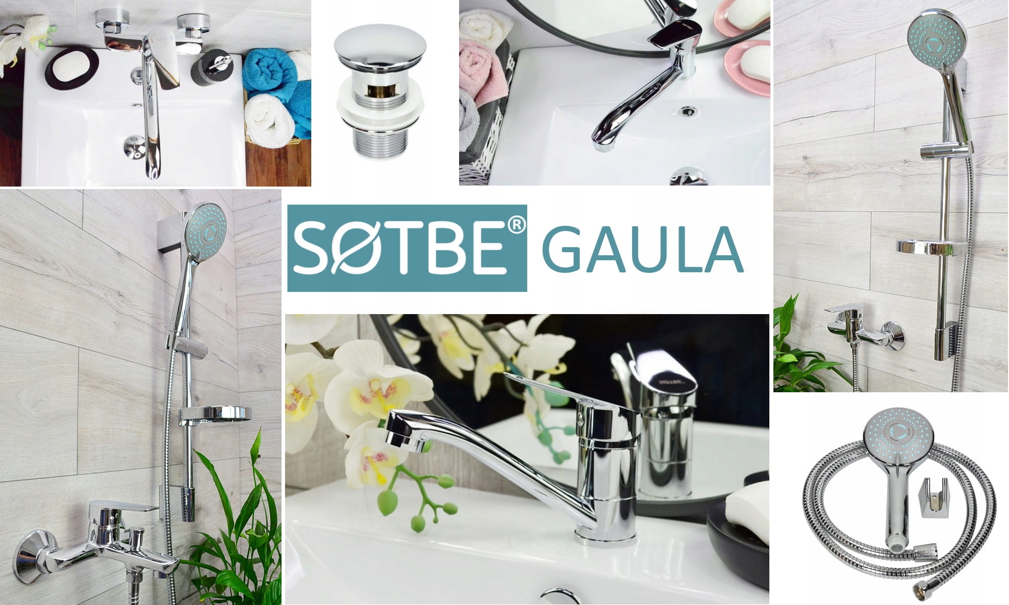 Zestaw łazienkowy bateria umywalkowa wannowe SOTBE Rodzaj wylewki Stała