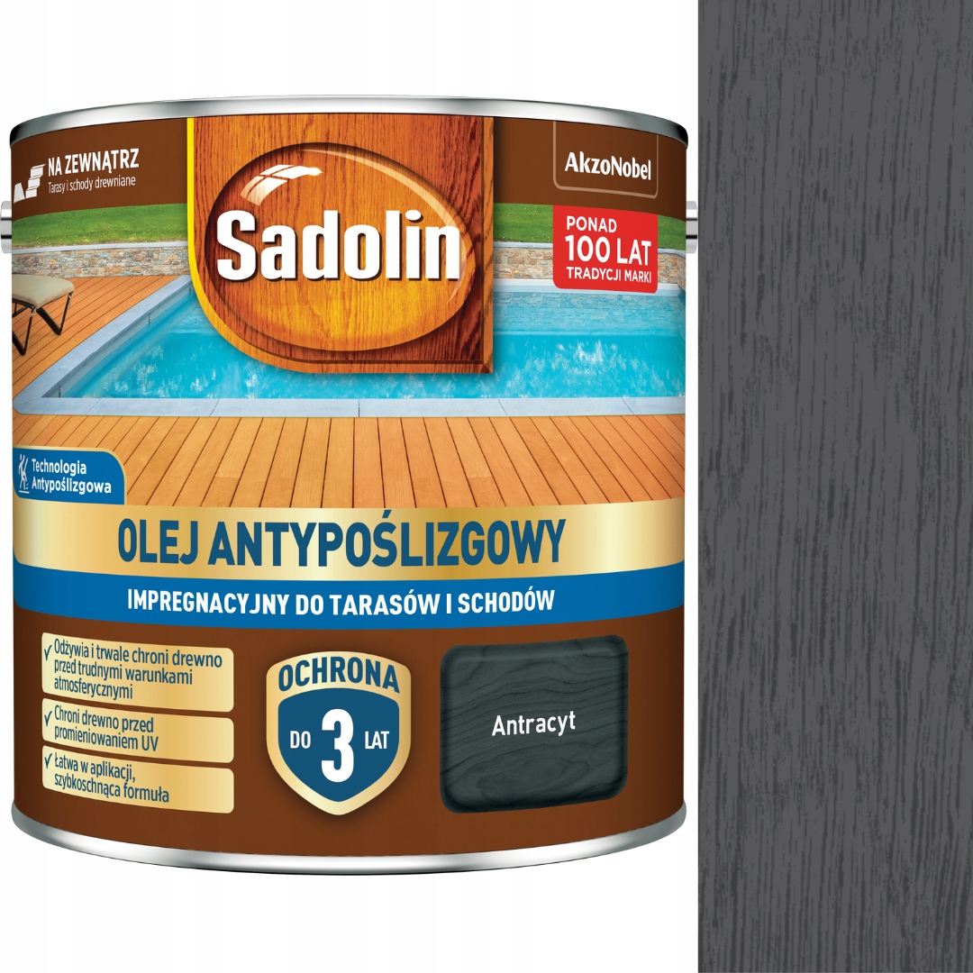 Sadolin Protiskluzový Impregnace Olej 2,5L Antracit
