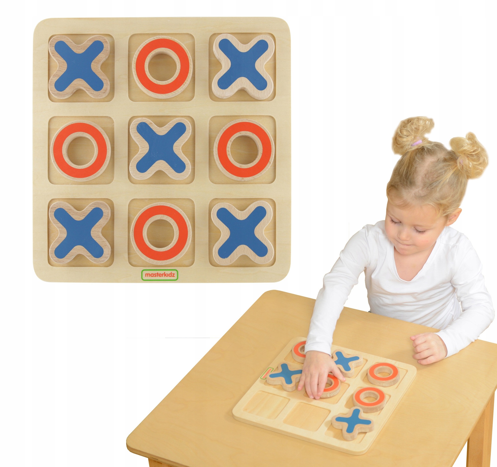 Masterkidz Kółko I Krzyżyk Drewniana Gra Dla Dzieci Logiczna Łamigłówka