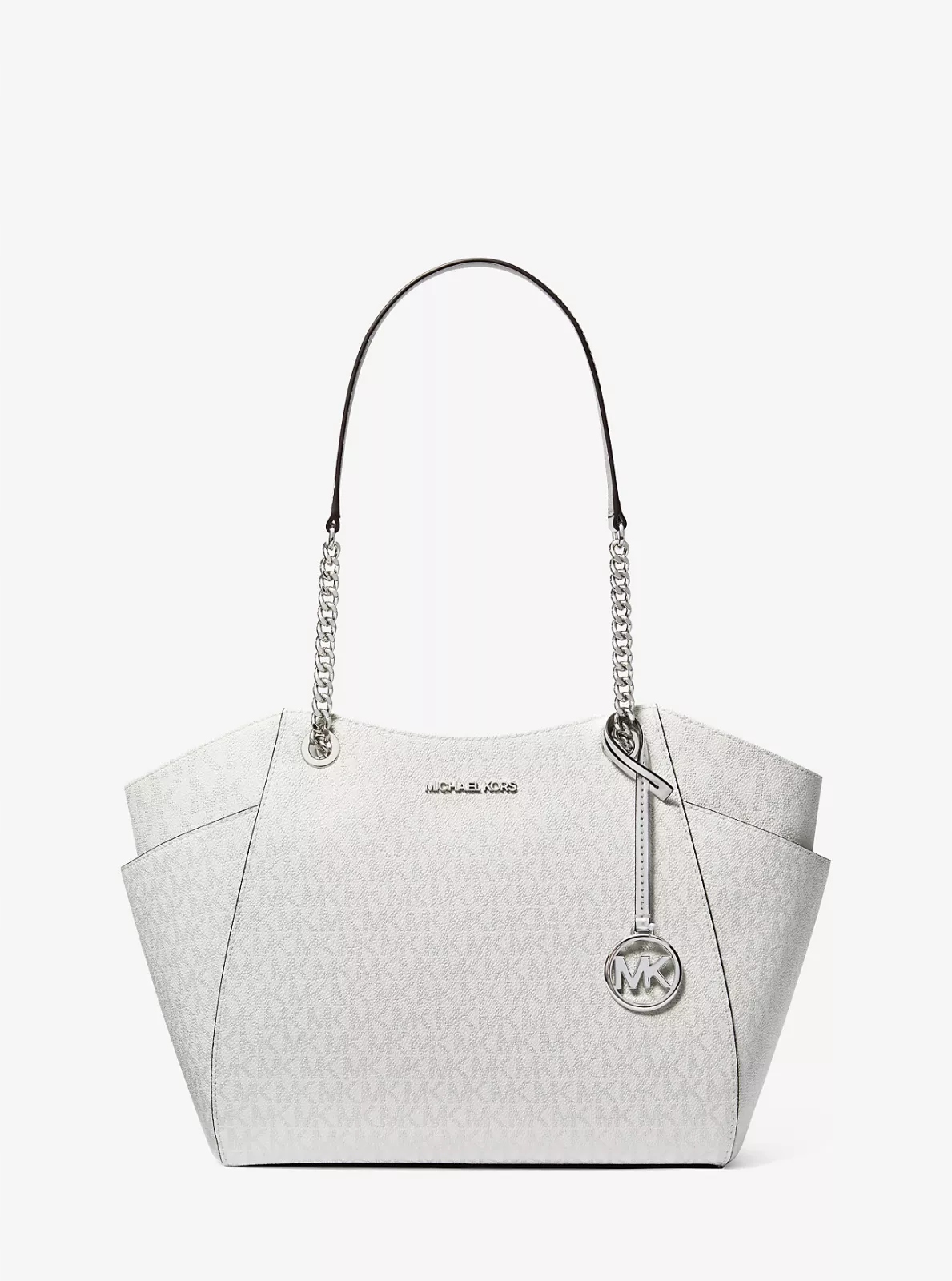 Michael Kors dámská kabelka Jet Set Large Logo Shoulder Bag stříbrná