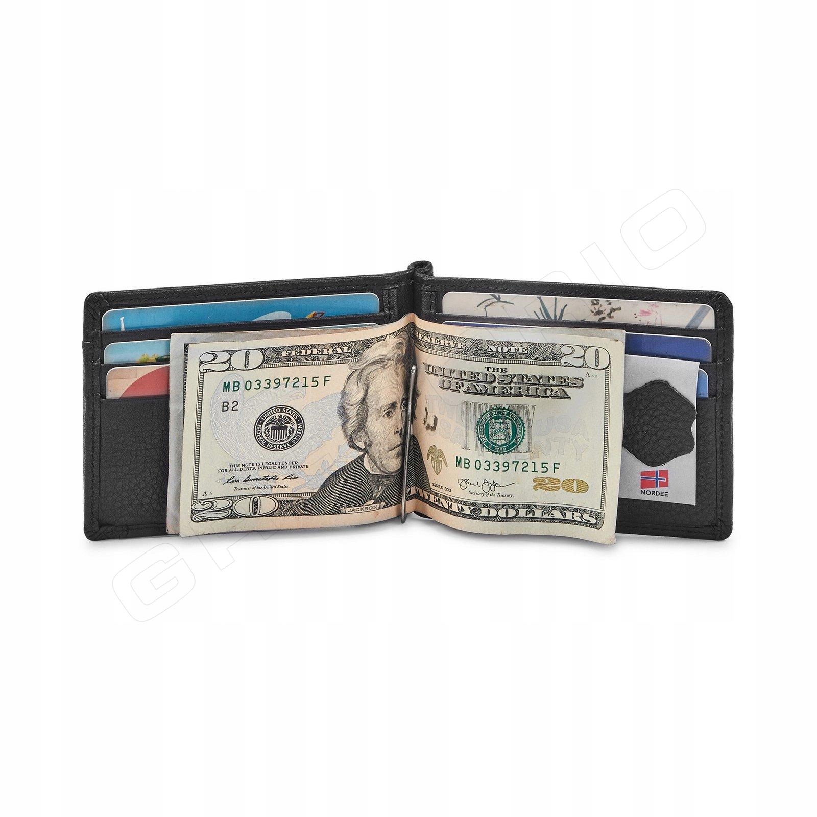 ORYGINALNY MĘSKI PORTFEL BANKNOTÓWKA SKÓRA NORDEE Model GW-01
