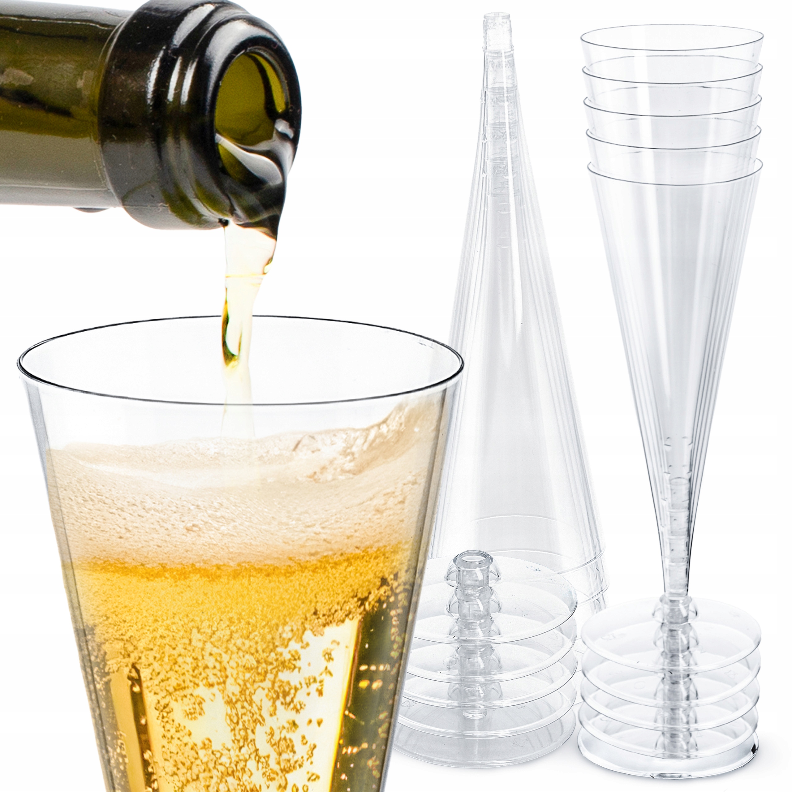 Skleničky na šampaňské 120 ml, opakované použití 10 Ks v balení 10 balení