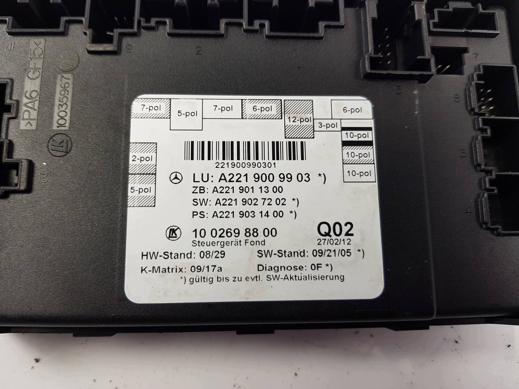 module A2219009903 MERCEDES S350 W221