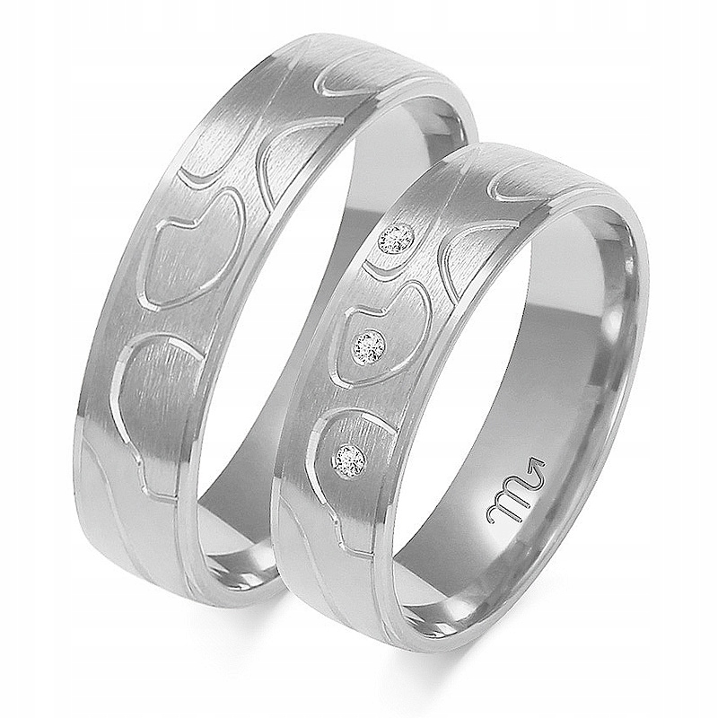 Snubní Prsteny Bílé Zlato 5,5mm Brilianty Gravírování pr 585