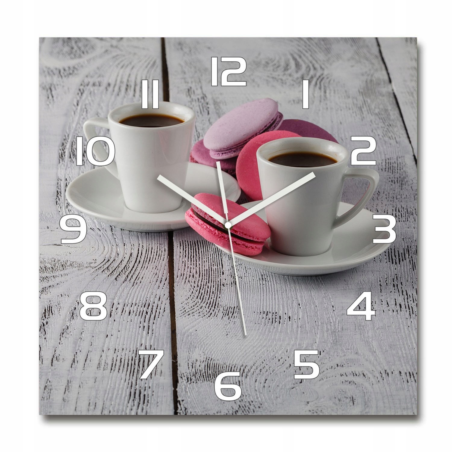 

Zegar ścienny ze szkła, duży Kawa i ciastka 60x60