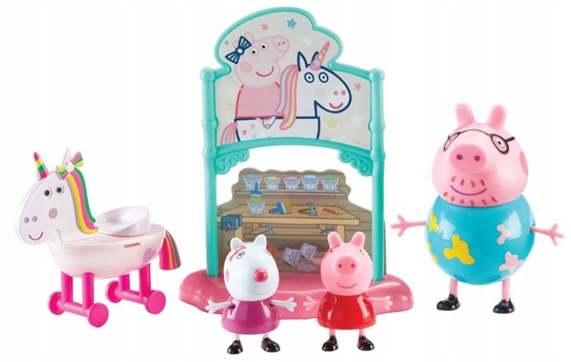 

Świnka Peppa Zestaw Konik Bujak Tata Pepa 3 Figurk