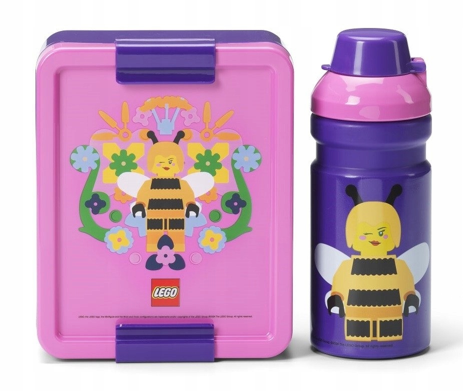 Lego Bee svačinový set (láhev a box) fialová