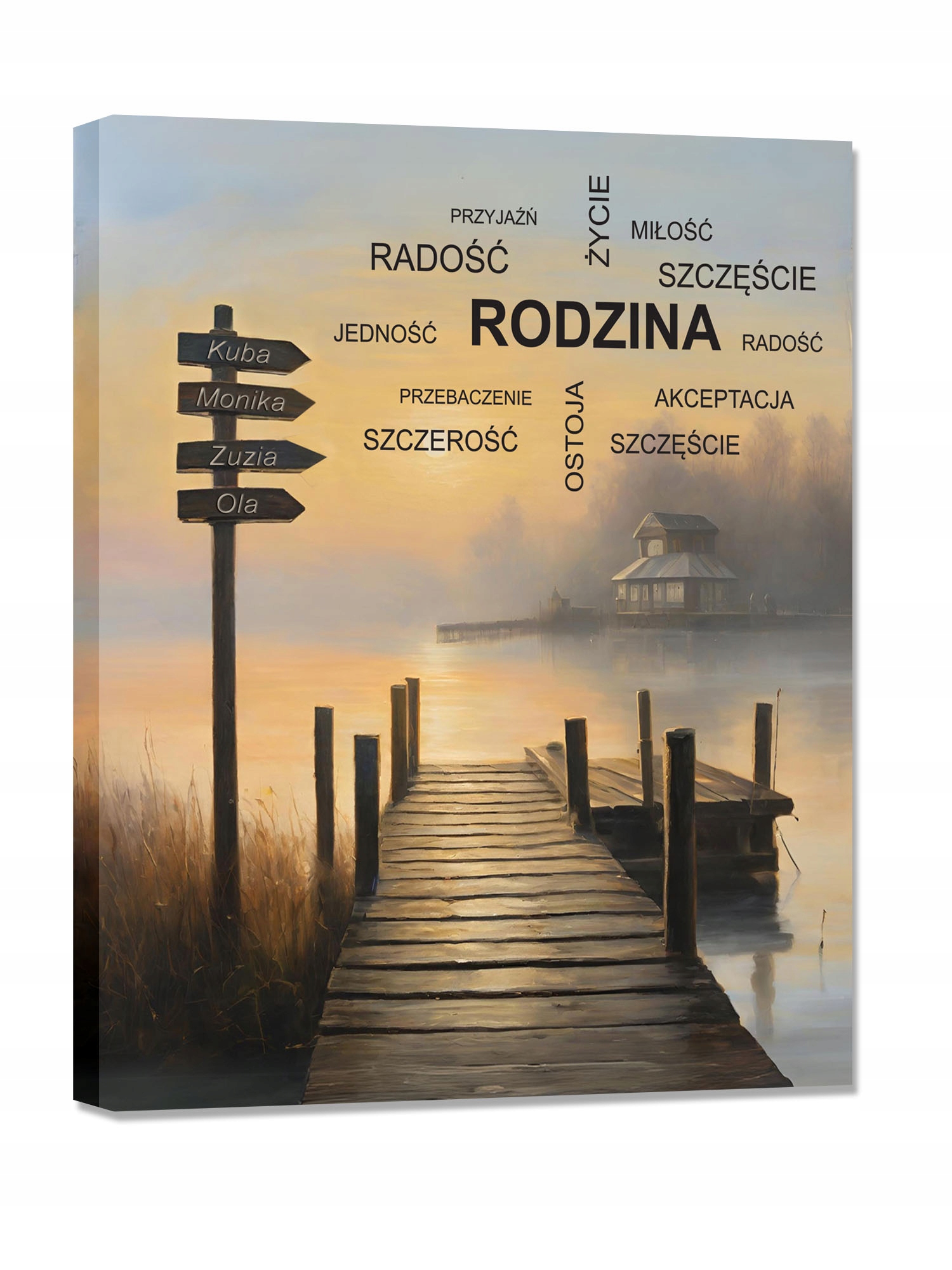 Obraz Rodzina Dom Własny Napis 4 Imiona 60x90