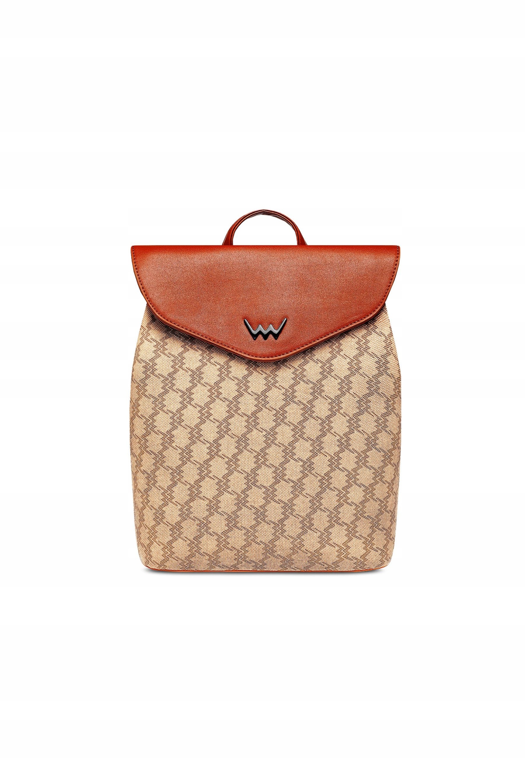 Městský batoh Vuch Linton Mn béžový koženkový monogram 9 l