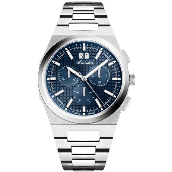 Adriatica elegantní pánské stříbrné hodinky s chronografem A8326.5115CH