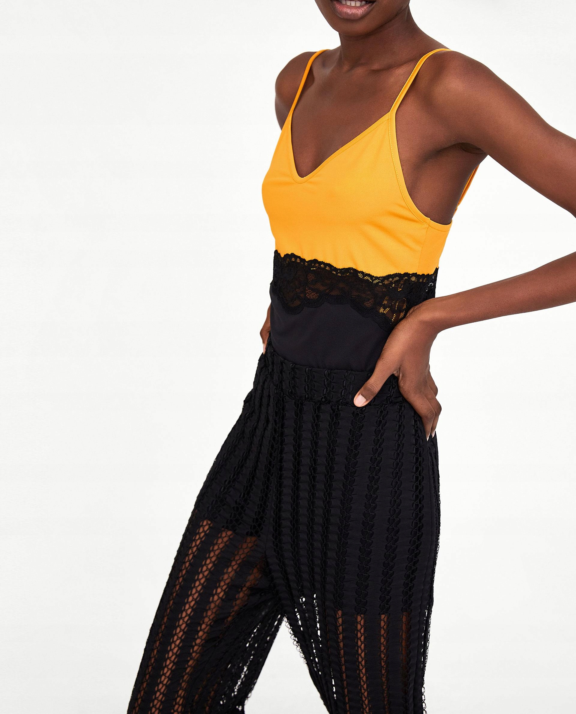 ZARA BODY DWUKOLOROWE __S Rękaw na ramiączkach