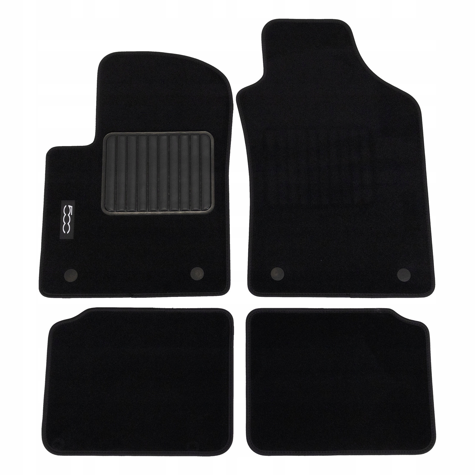 Dywaniki Welurowe Czarne Fiat 500 50290525