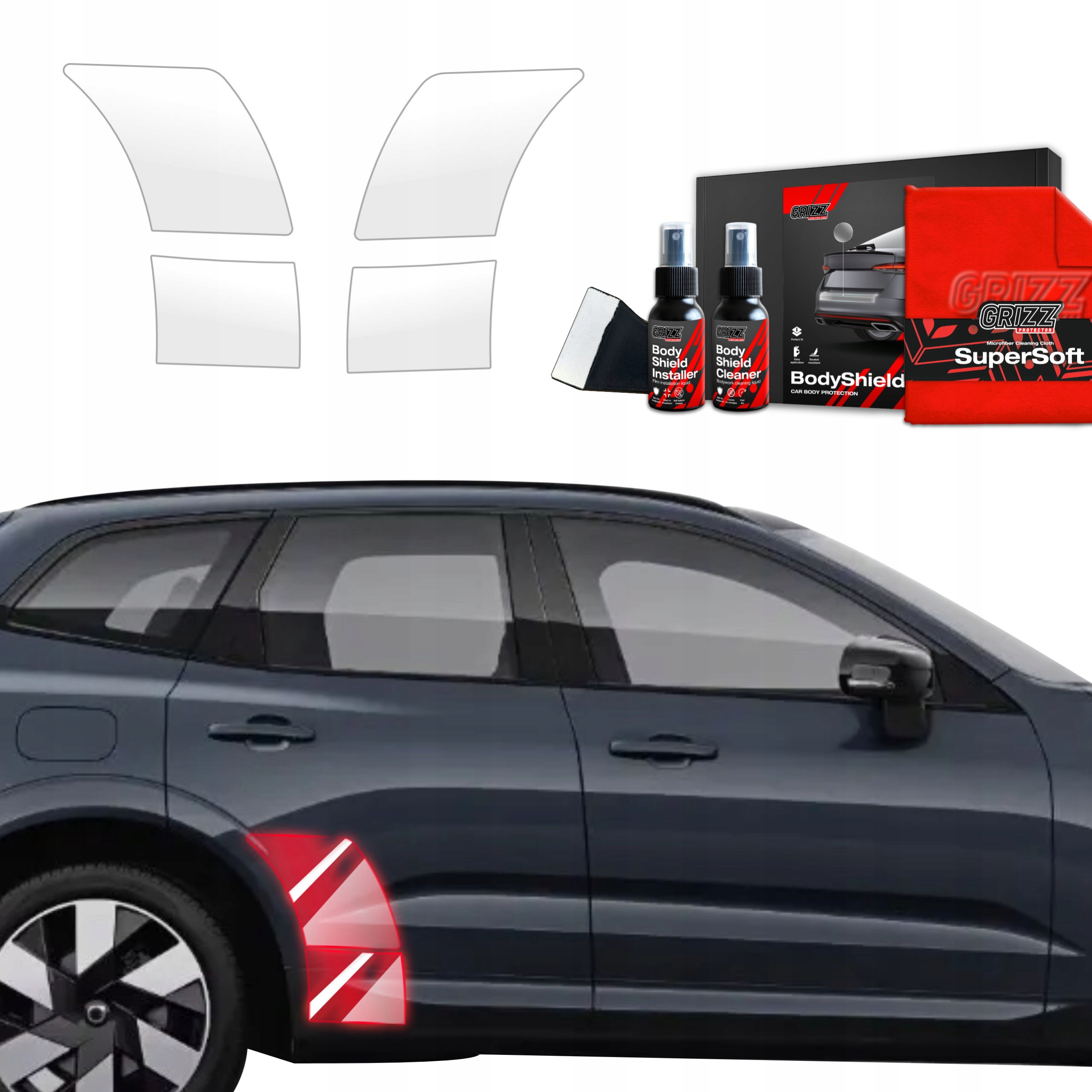 4v1 Fólie Ppf dýha na kola pro Volvo XC60 2 (2022-2025) Grizz