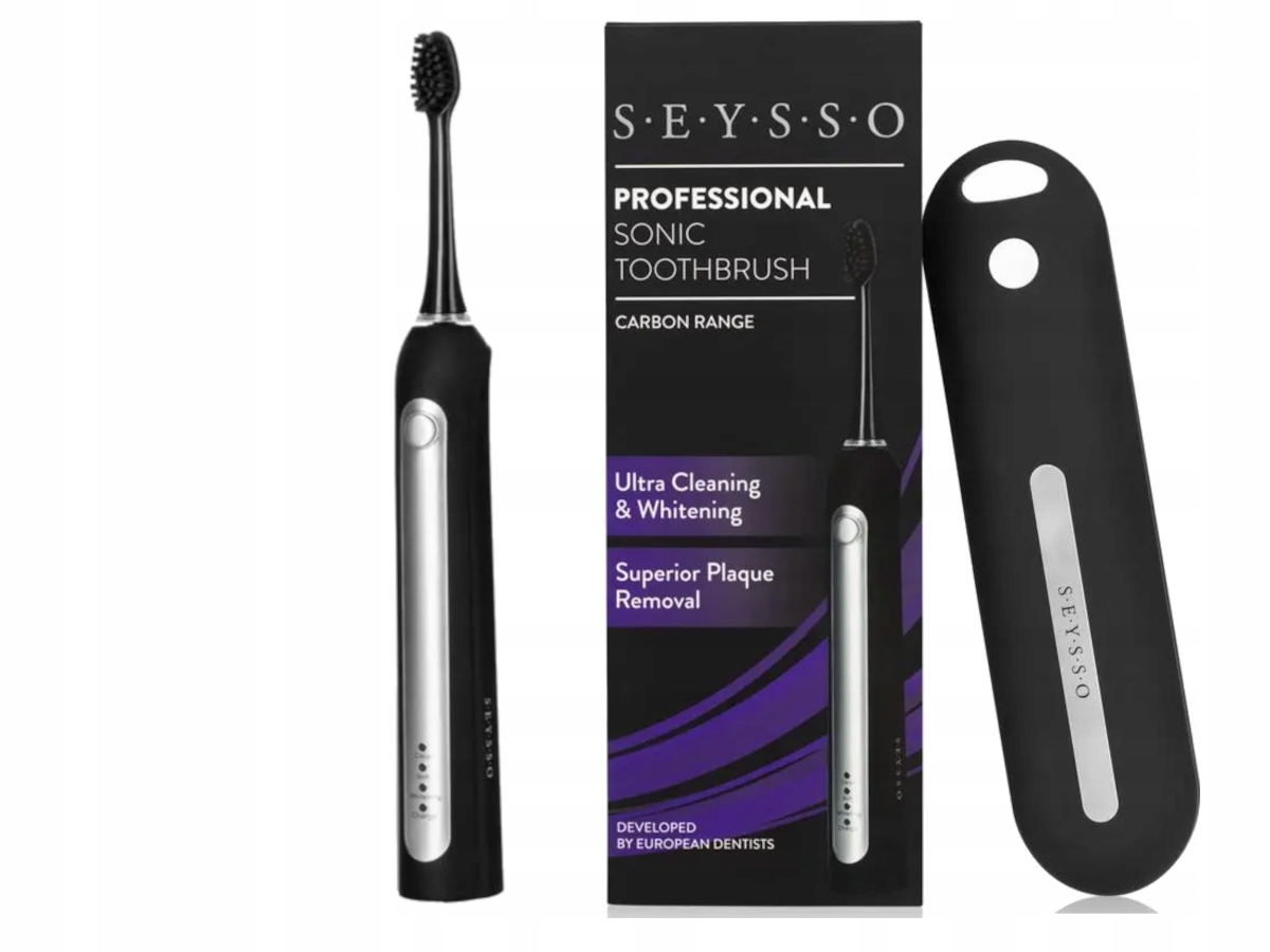 Szczoteczka soniczna Seysso Carbon Professional Czarna 2 końcówki