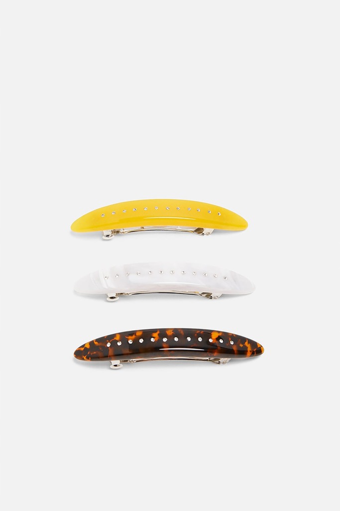 ZARA KOMPLET SPINEK Z BIŻUTERYJNYM ZDOBIENIEM