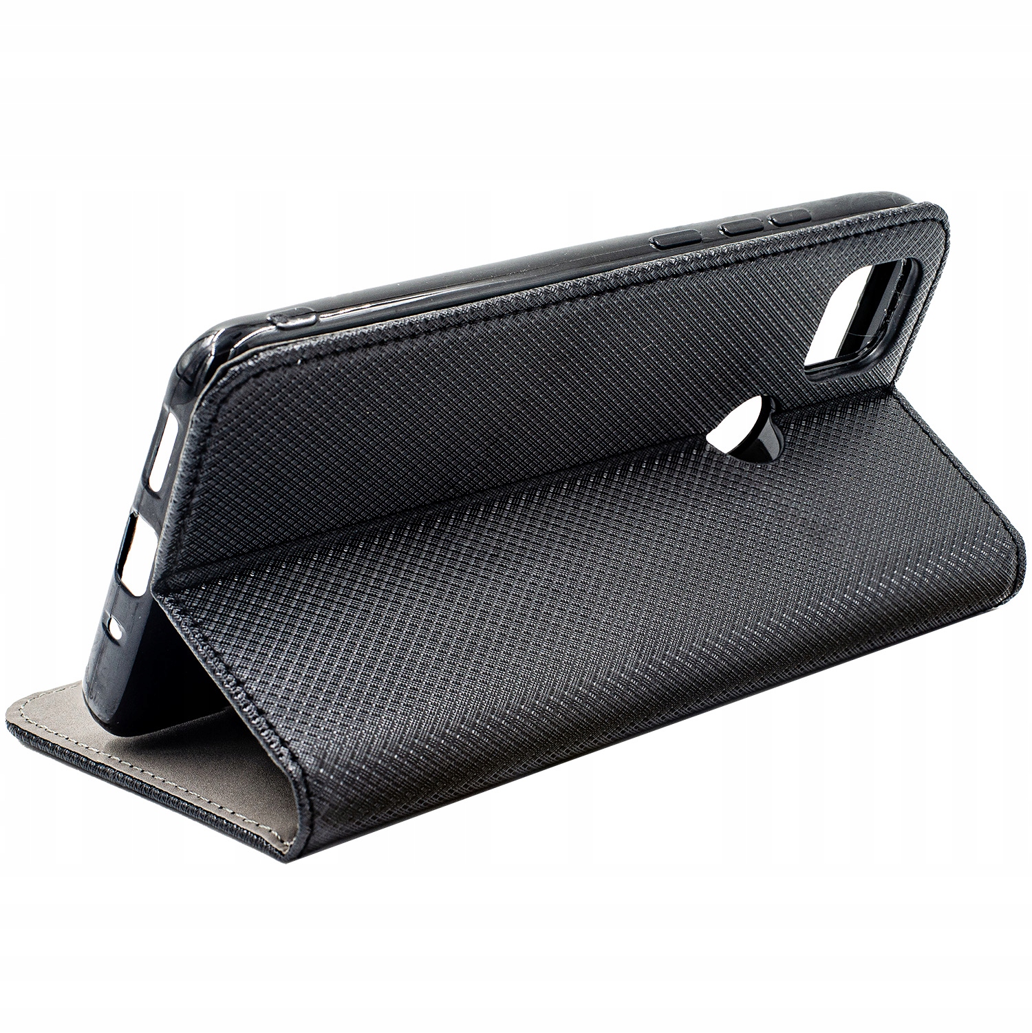 ETUI Z KLAPKĄ DO XIAOMI REDMI 9C CZARNE ZAMYKANE MAGNETYCZNE KABURA FUTERAŁ Kolor czarny