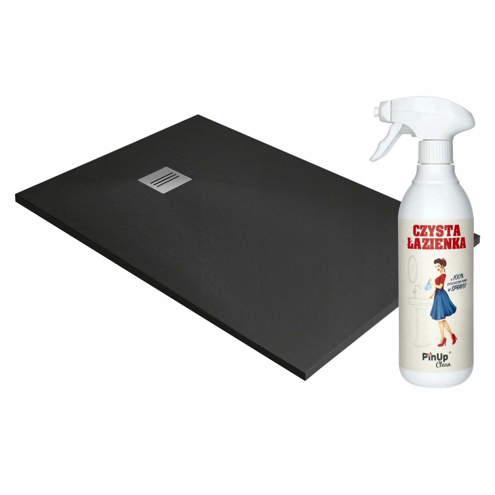Brodzik z syfonem czarny 160x100 Radaway z pianką