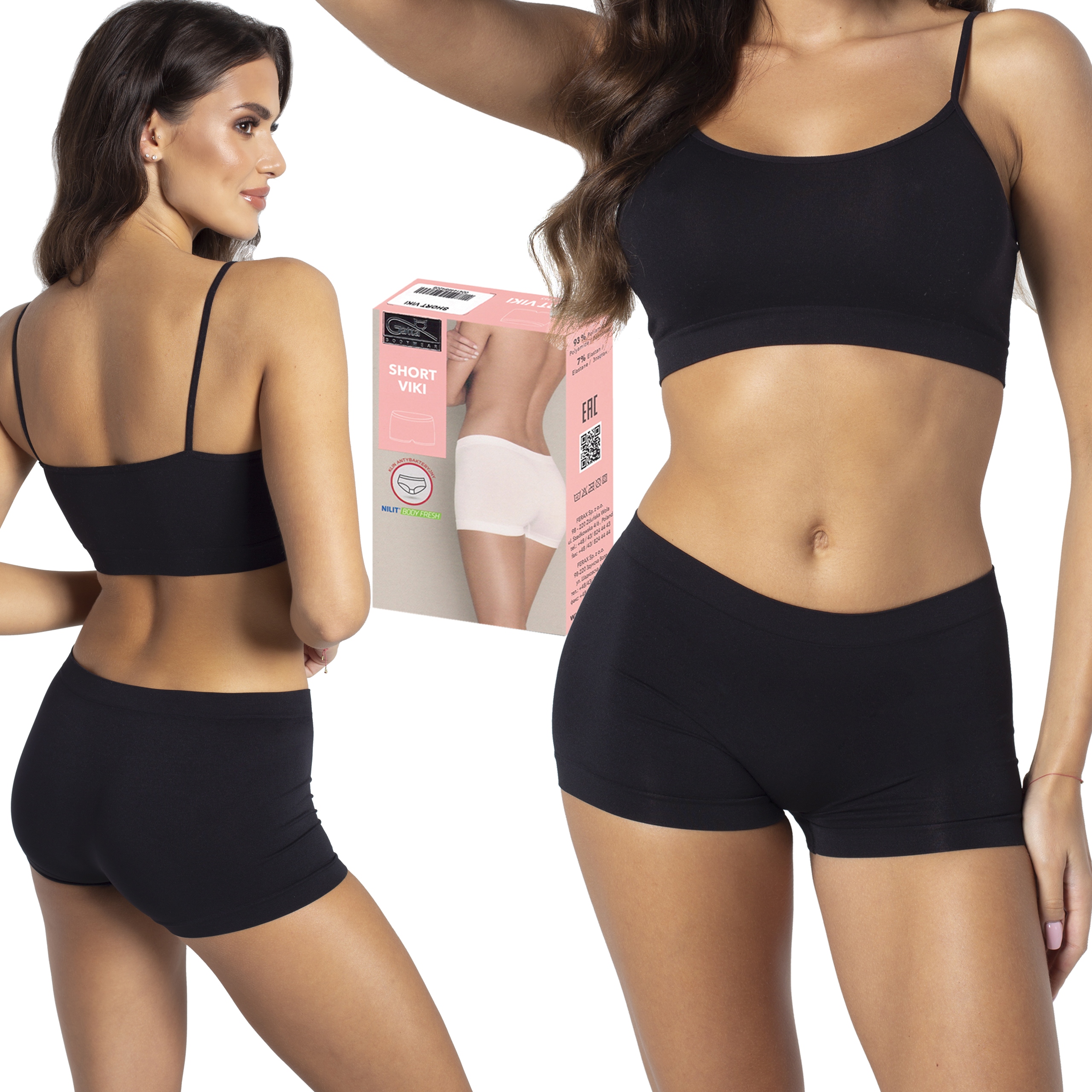 Szorty Gatta Short Viki bezszwowe, czarne, S