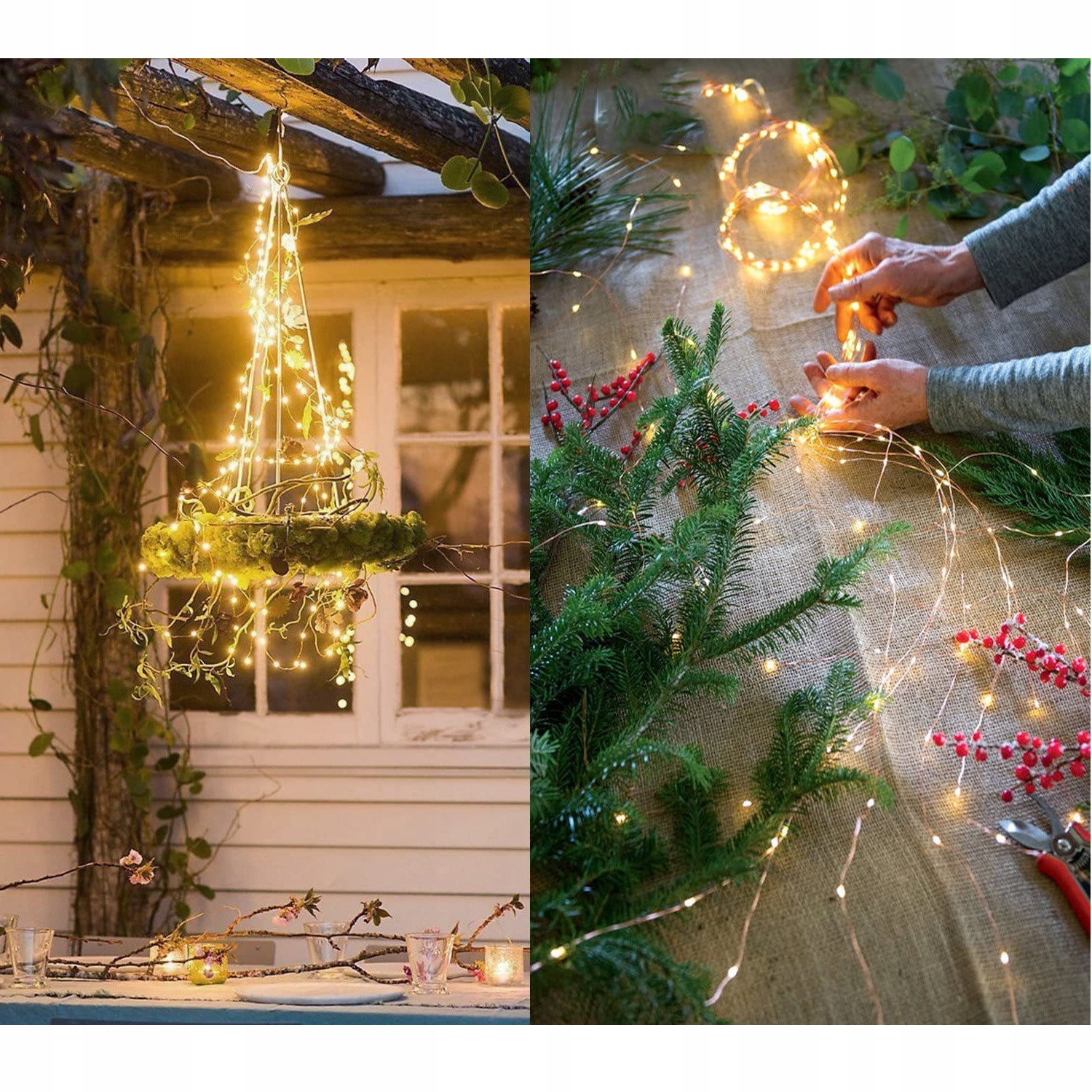 GIRLANDA WISZĄCA LED LAMPKI SOLARNE OGRODOWE Kolor przezroczysty