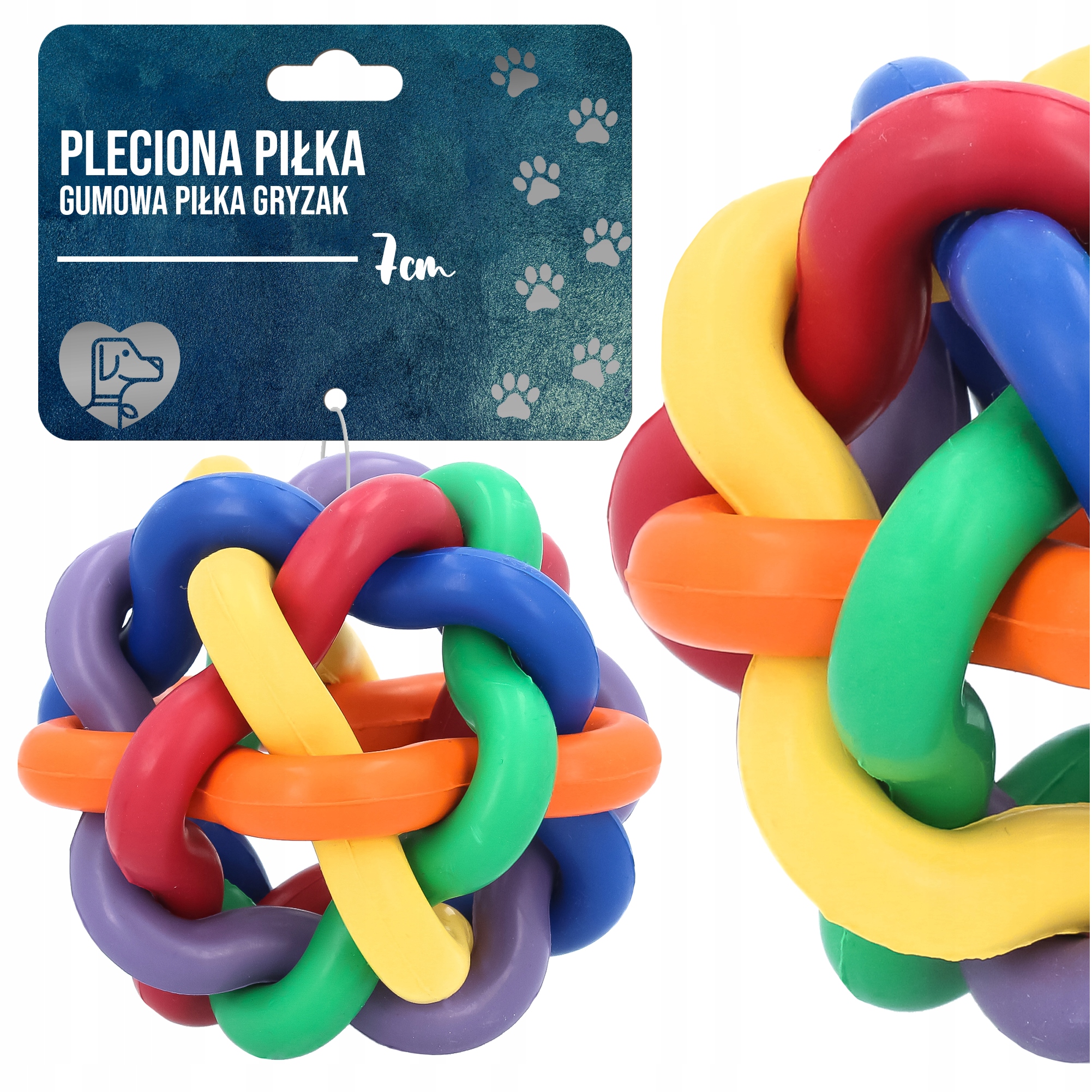 

Gumowa Piłka Kauczukowa Mała Mocna Gryzak Psa 7cm