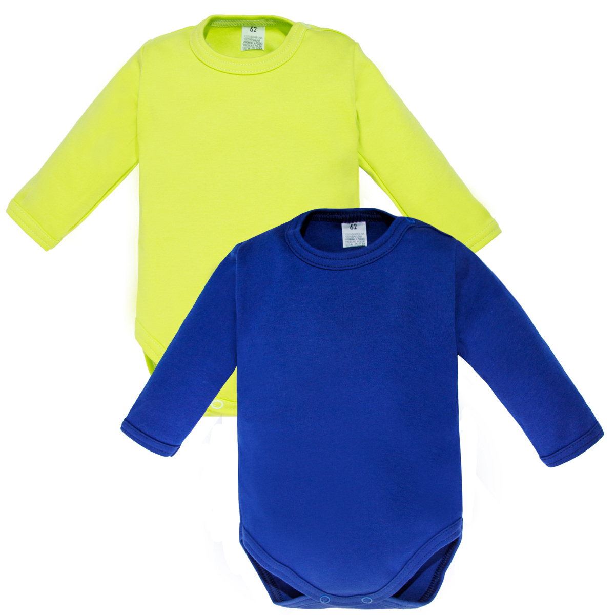 

2-pak Body Długi Rękaw Gładkie granat limonka 98