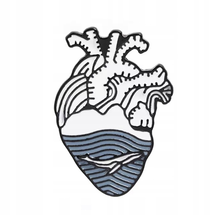 

Pinets przypinka Serce Morze Narząd Wieloryb fale