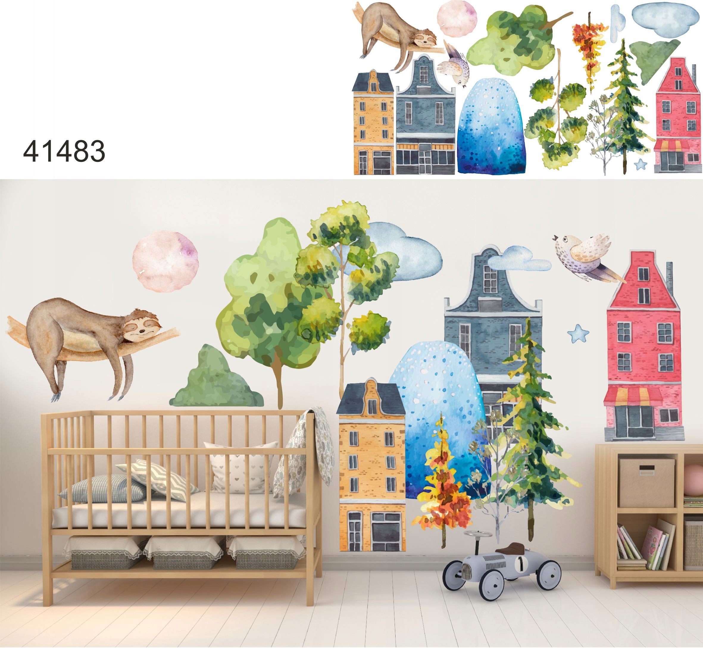 naklejki dla dzieci na ścianę ścienne bajkowe 240 Szerokość produktu 240 cm