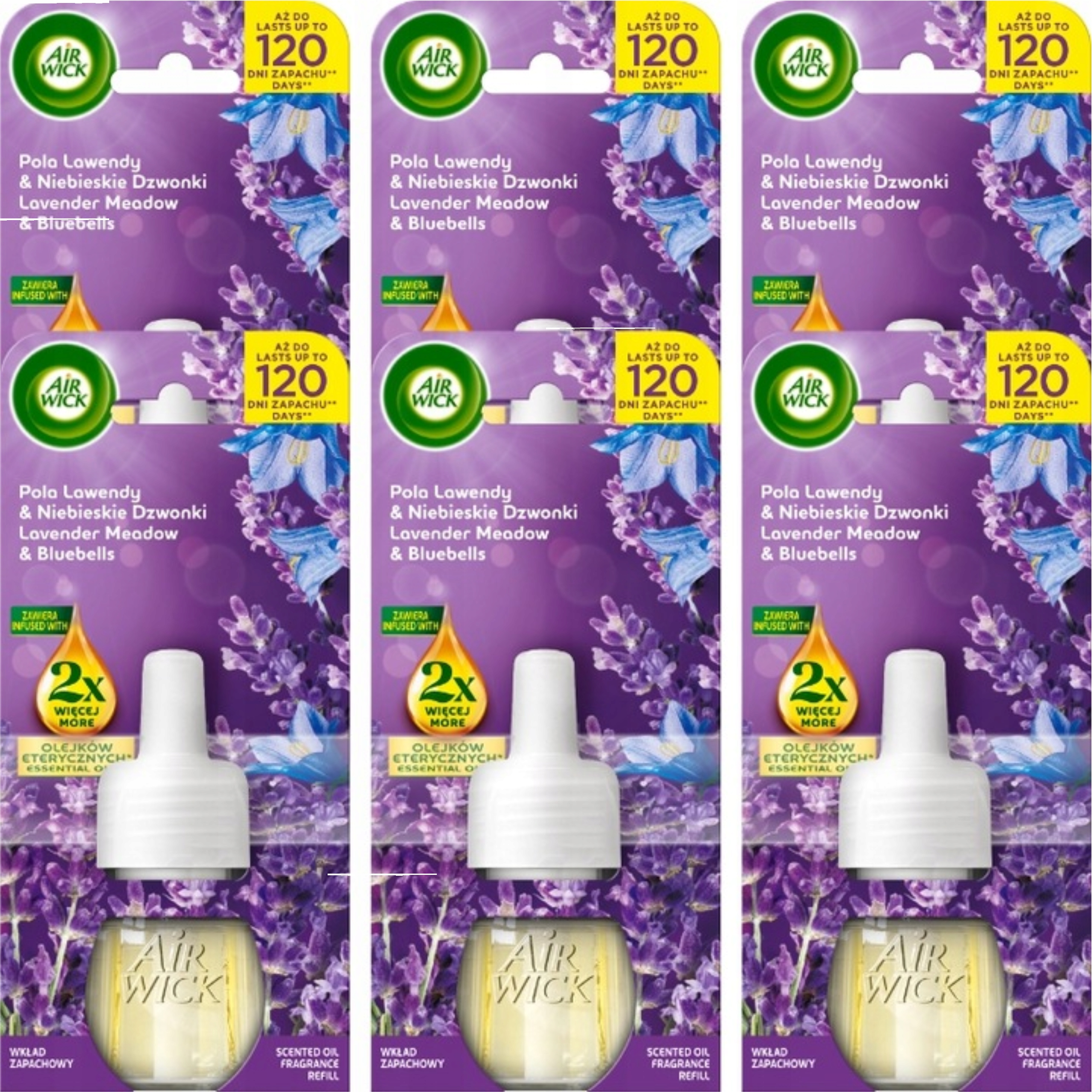 Air Wick Náhradní náplň Vůně Pole Levandule &amp; Modré zvonky 19 ml x 6