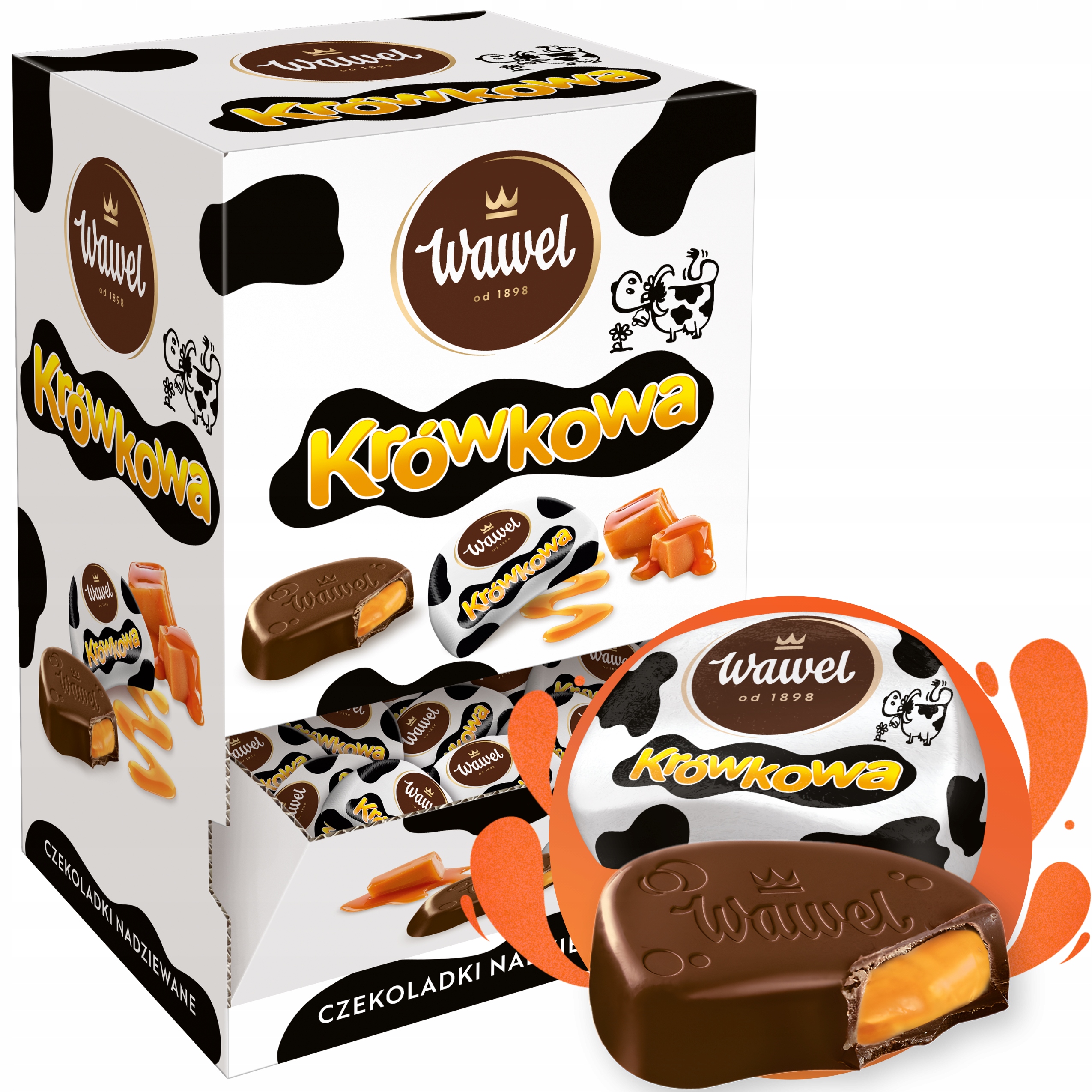 Cukierki czekoladowe Czekoladki Krówka Krówki Krówkowa Praliny Wawel 2,4kg