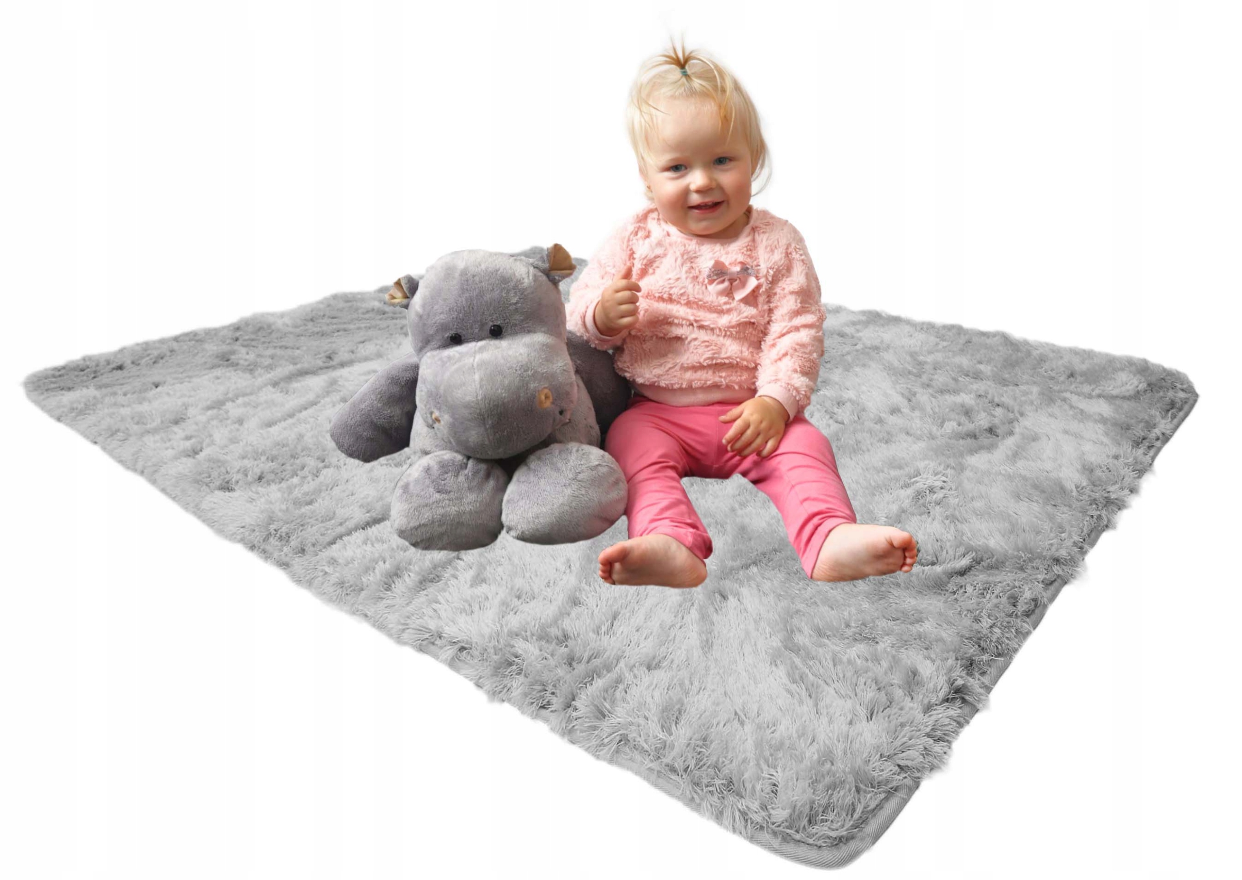 Měkký Plyšový Koberec Stříbrný 140 x 200 cm