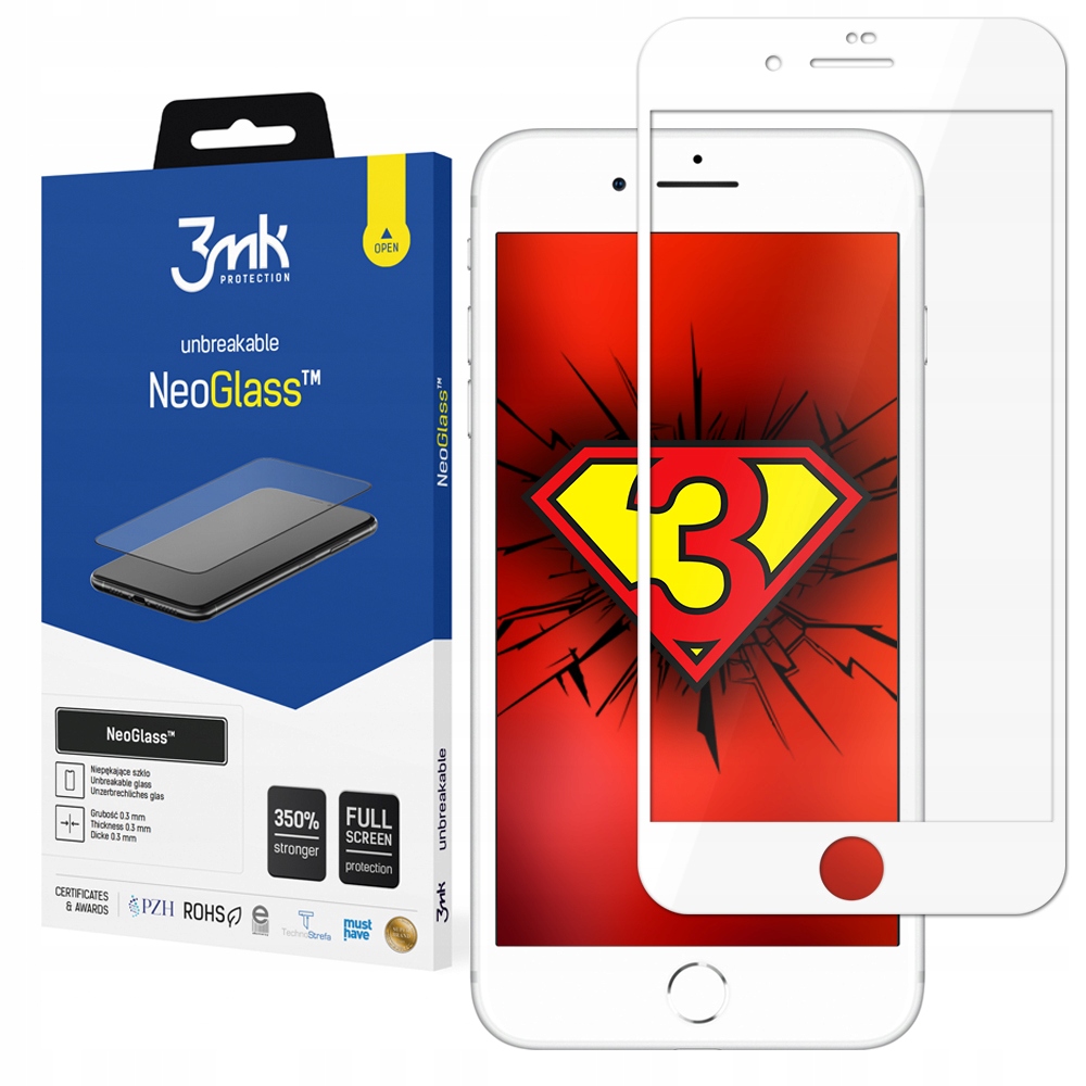 

Trwałe szkło do iPhone 7 / 8 full 3mk NeoGlass
