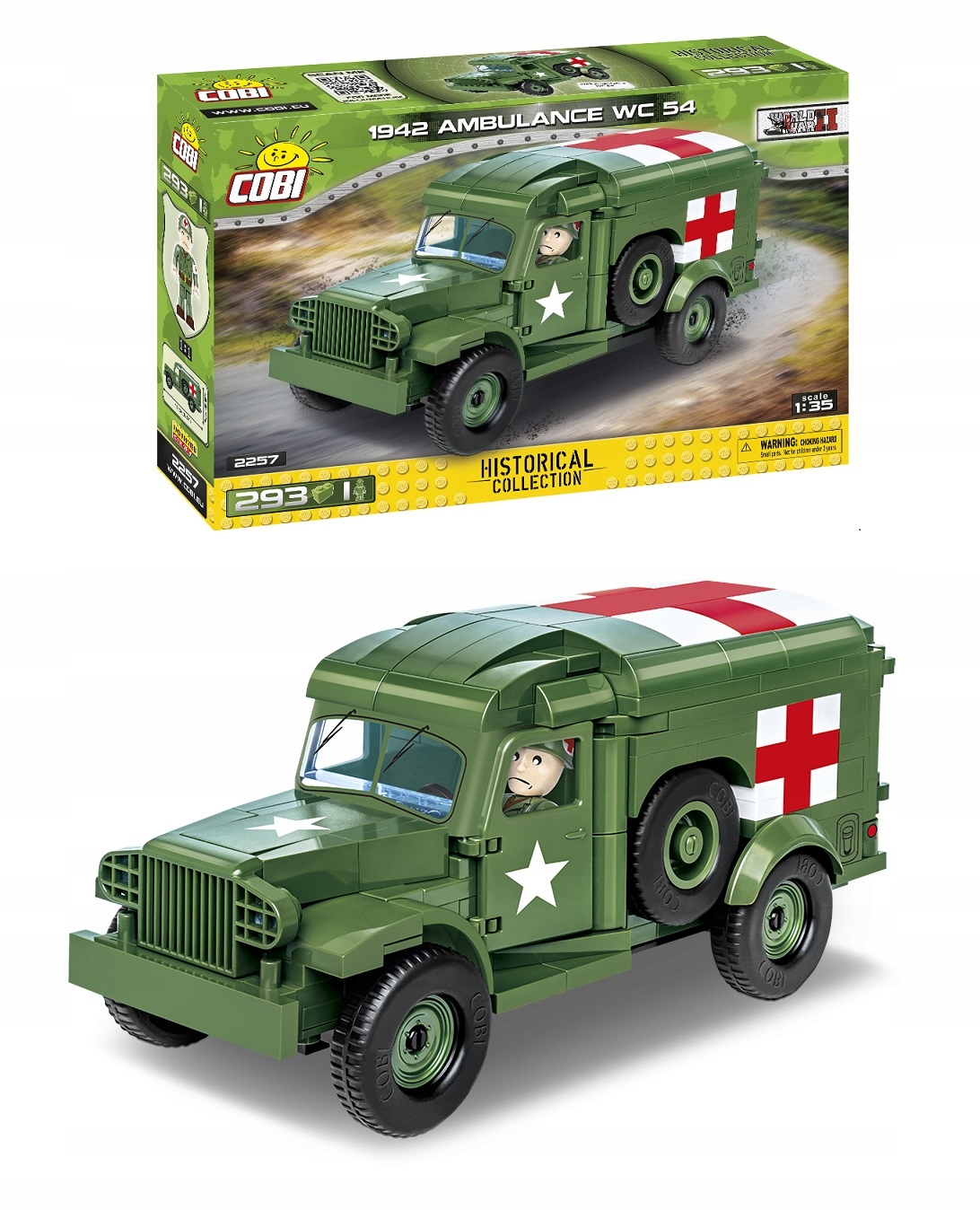 

Cobi 2257 Samochód Ciężarowy Ambulance komp Lego