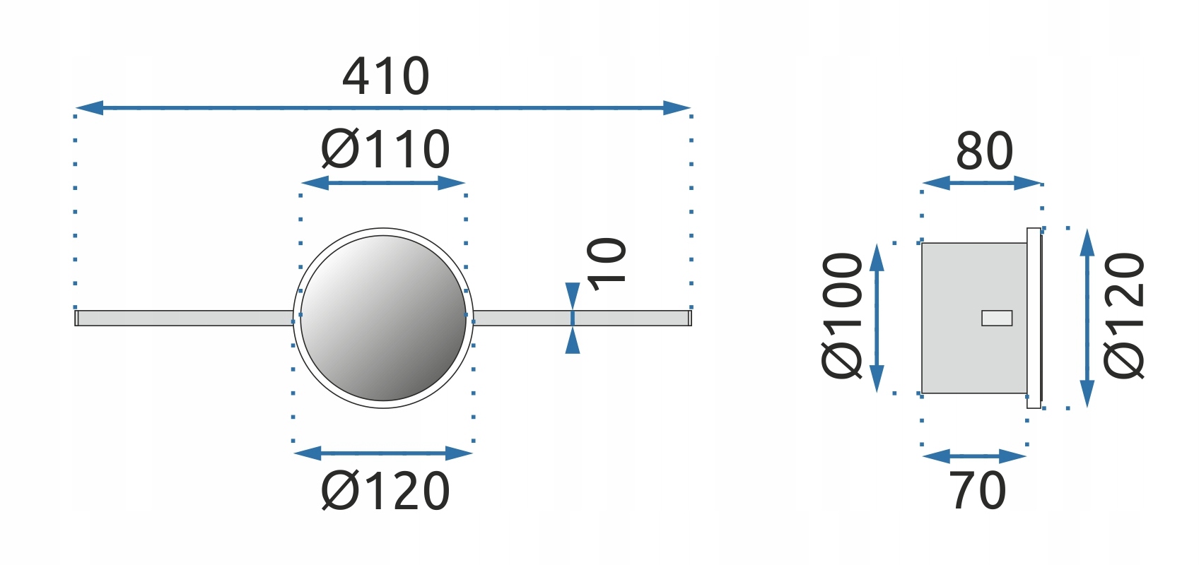 LAMPA KINKIET ŁAZIENKOWY LED NAD LUSTRO CHROM 40CM Szerokość produktu 40 cm