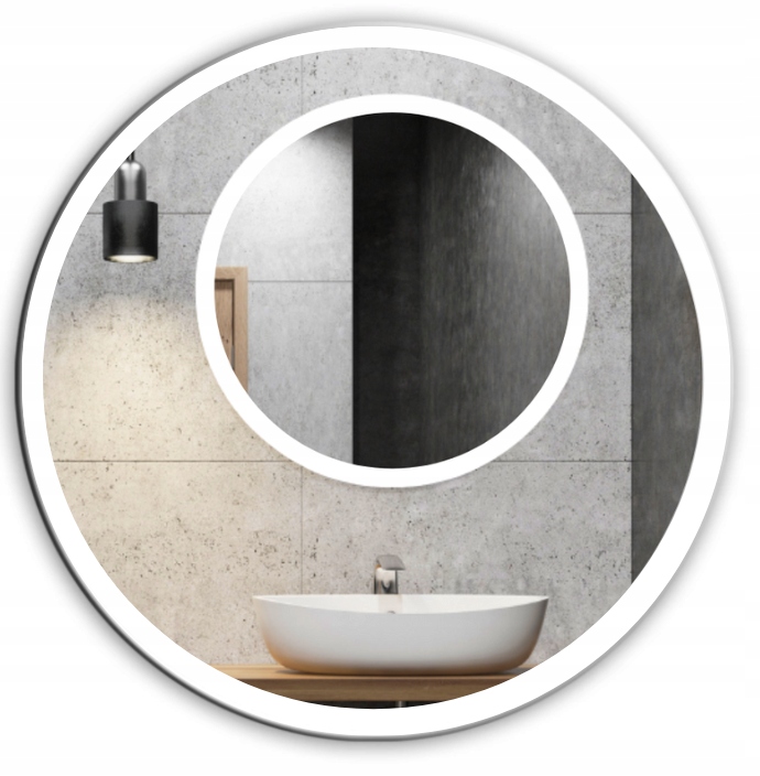 

Lustro Okrągłe Led fi 60cm Podświetlane Ledowe